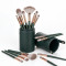 Luxury 14-Piece Makeup Brush Set with Leather Case