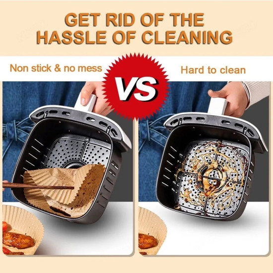 Air Fryer Paper Liners – Non-Stick Heat & Grease Resistant Cooking Sheets Air Fryer Paper Liners – Non-Stick Heat & Grease Resistant Cooking Sheets