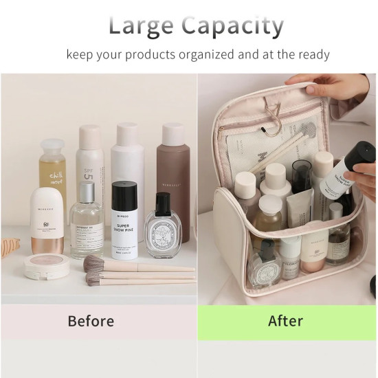 Waterproof Transparent Cosmetic Travel Bag with Hanging Hook