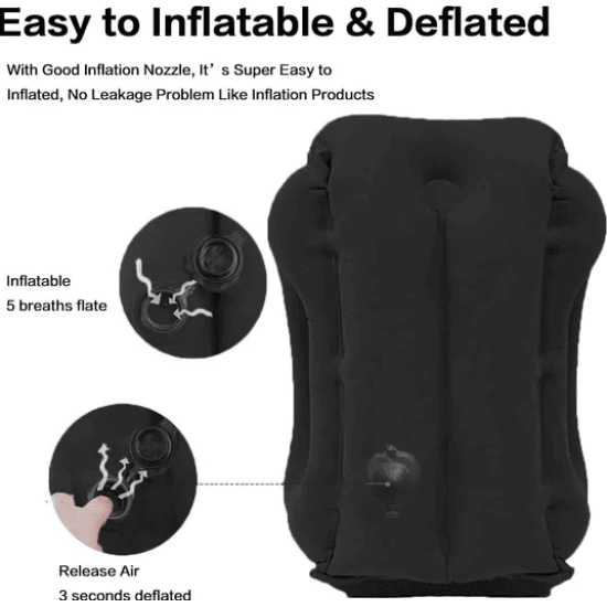 Inflatable Foldable Travel Pillow – Neck & Head Support Pillow Inflatable Foldable Travel Pillow – Neck & Head Support Pillow
