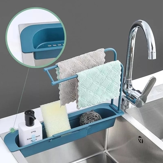 Extendable Kitchen Sink Cleaning Tool Organizer