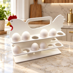 استاند البيض بتصميم الدجاجة – حامل البيض الديكوري بسعة 24 حبة