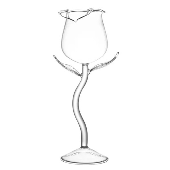Rose-Shaped Glass Cup for Elegant Drink Serving and Hospitality
