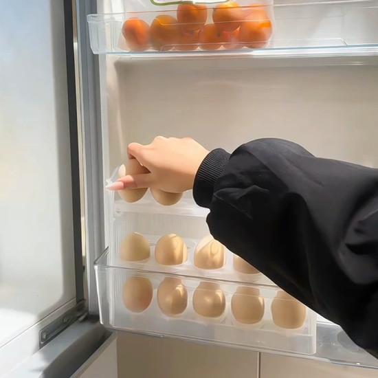 30-Egg Storage Rack with Automatic Rolling Design