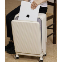 Smart USB Carry-On Suitcase – 20-Inch Travel Luggage with Cup Holder and Device Stand