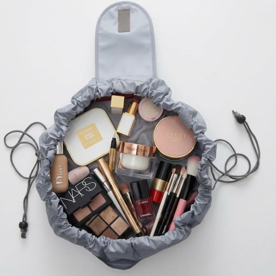 Round Makeup Travel Bag & Cosmetic Organizer