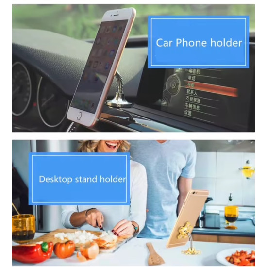 Flexible Phone Holder with Strong Suction Base 360° Rotation