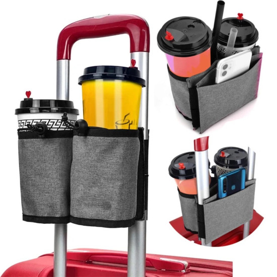 Travel Suitcase Cup Holder for Drinks and Hands-Free Convenience