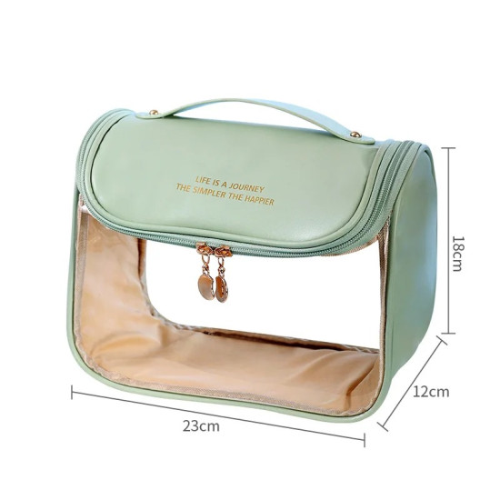 Waterproof Transparent Cosmetic Travel Bag with Hanging Hook