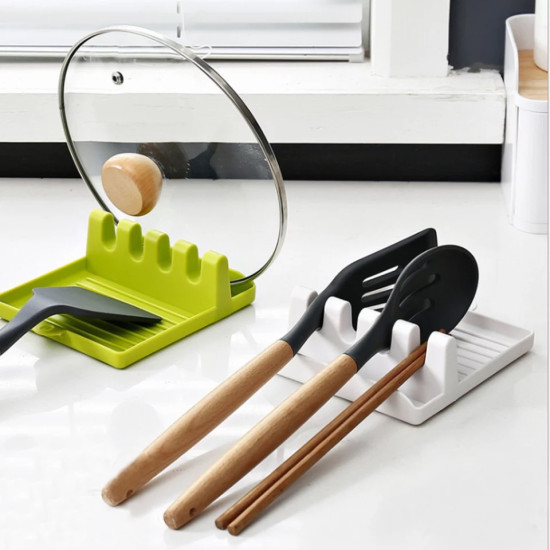 Pot Lid & Cooking Utensil Rest with Drip Tray – 4 Slots