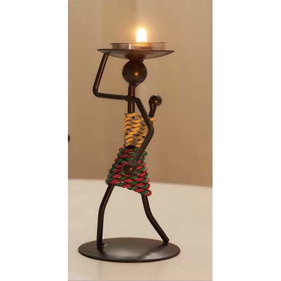 شمعدان وحامل حلوى معدني بتصميم ديكوري أنيق