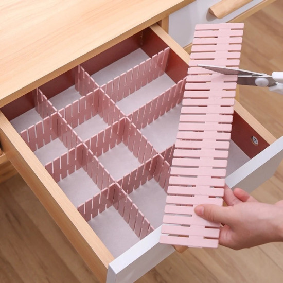 Adjustable Drawer Dividers for Organizing Drawers and Accessories (4 Pieces)