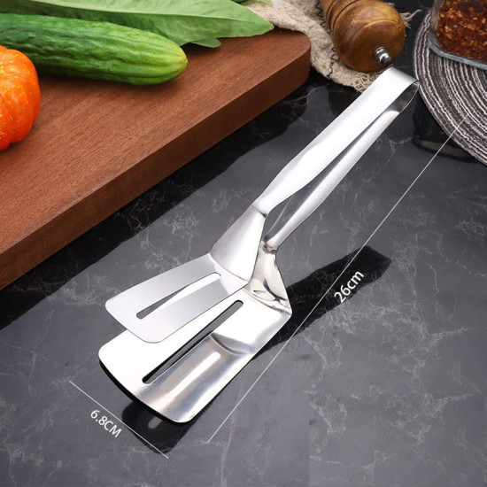 3-in-1 Cooking Tongs for Flipping, Frying and Serving Food Easily