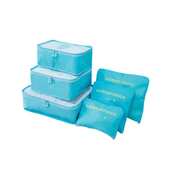 Bag Organizer (A) – 6 Piece Travel Packing Cubes Set for Clothes and Luggage Organization