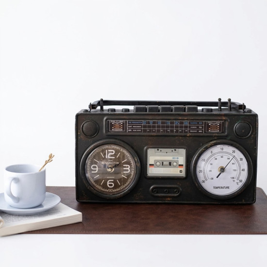 Vintage Cassette Clock & Thermometer Vintage Cassette Clock & Thermometer