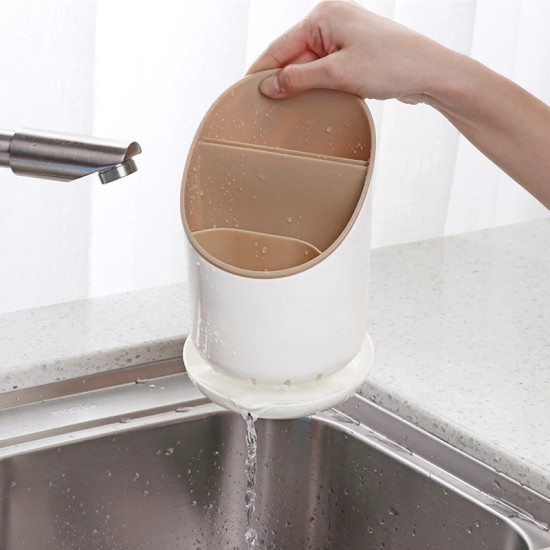 Cutlery Drainer & Organizer with Drain Tray