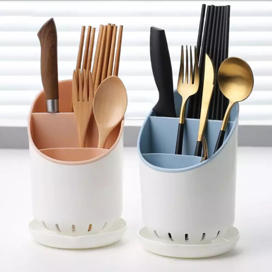 Cutlery Drainer & Organizer with Drain Tray
