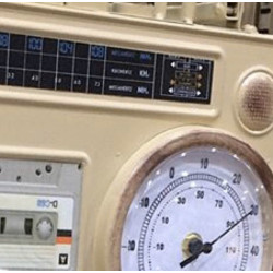 Vintage Cassette Clock & Thermometer