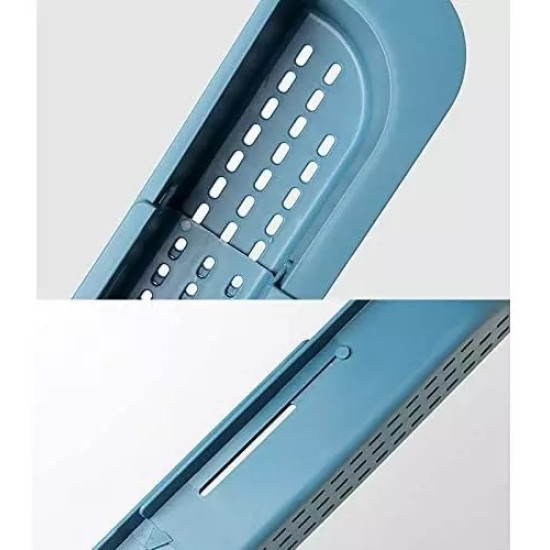 Extendable Blue Cleaning Tool Holder with Drainage Slots Blue extendable cleaning tool holder with rectangular drainage slots for water flow