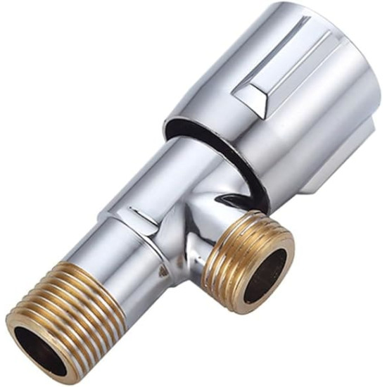 Chrome Angle Valve with Brass Threaded Ends for Sink and Toilet Chrome angle valve with brass threaded ends for water control in sink and toilet