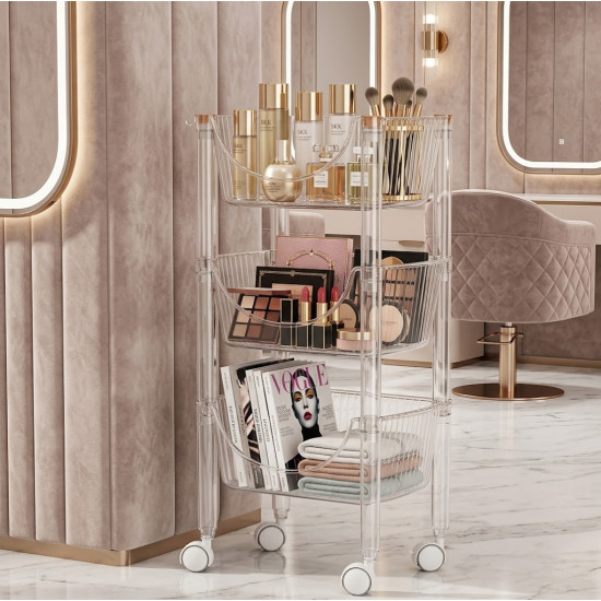 Clear Acrylic Storage Cabinet for Cosmetics and Accessories Transparent Acrylic Cabinet Multi Drawer Makeup Organizer