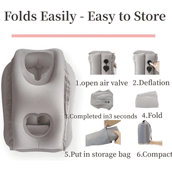 Inflatable Foldable Travel Pillow – Neck & Head Support Pillow Inflatable Foldable Travel Pillow – Neck & Head Support Pillow