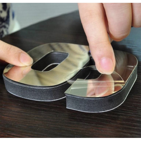 3D Acrylic Wall Clock Number with Protective Film Being Removed Hand peeling protective film from reflective acrylic number for wall clock decoration