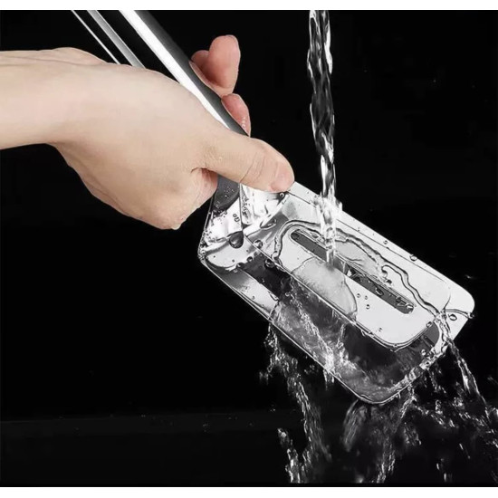 3-in-1 Stainless Steel Cooking Tongs for Flipping, Frying, and Serving Hand washing stainless steel 3-in-1 cooking tongs with water draining through slots