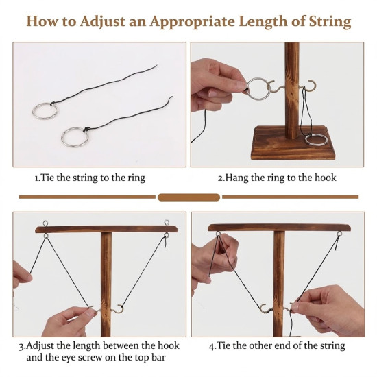 Wooden Hook and Ring Toss Game Wooden Ring Toss Game for Family Entertainment and Challenges