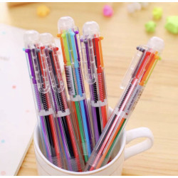 6 Color Multi-Ink Pen for School, Office and Note Taking