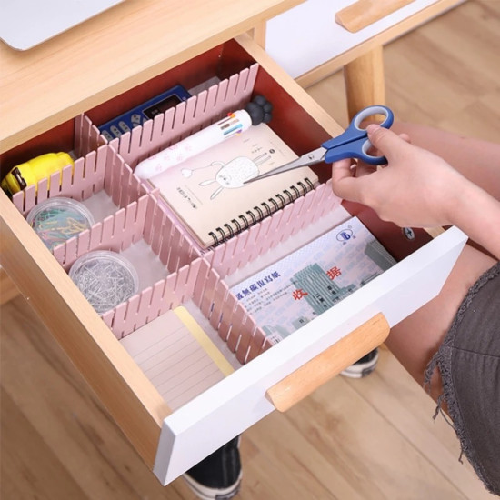 Adjustable Drawer Dividers for Organizing Drawers and Accessories (4 Pieces)