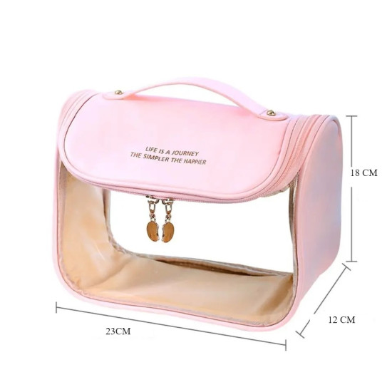 Waterproof Transparent Cosmetic Travel Bag with Hanging Hook