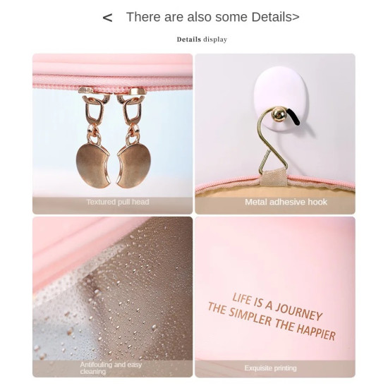 Waterproof Transparent Cosmetic Travel Bag with Hanging Hook