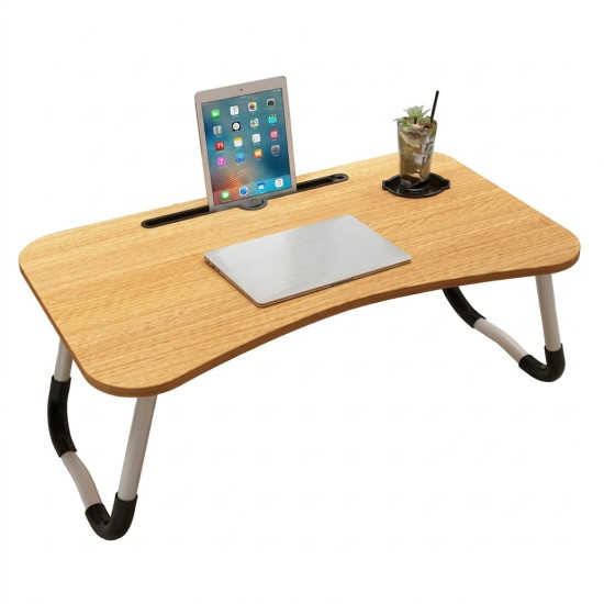 Portable study and meal table for bed use Multi-purpose bed table for study work and meals