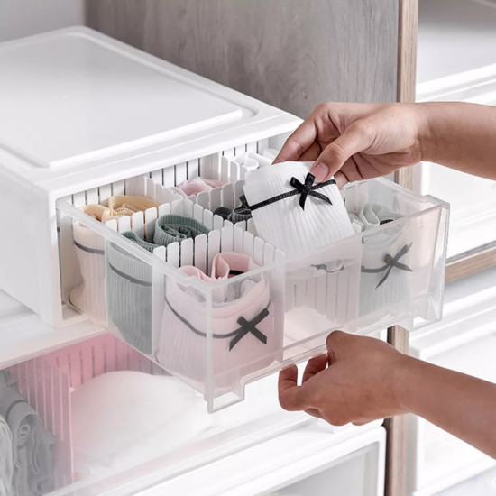 Adjustable Drawer Dividers for Organizing Drawers and Accessories (4 Pieces)