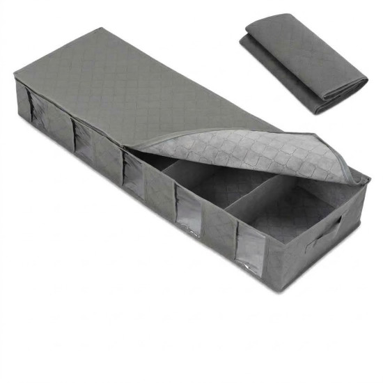 Under bed clothes storage bag for organizing clothing and bedding