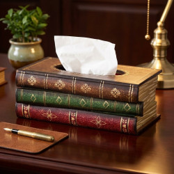 Book Design Tissue Box Holder – Decorative Tissue Organizer