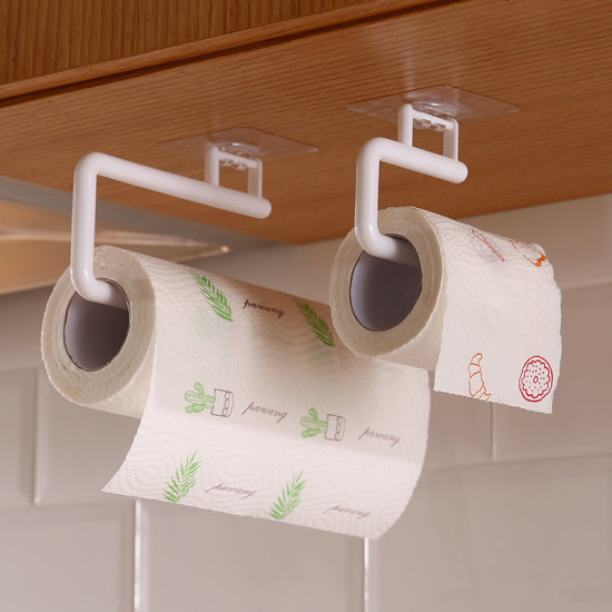 Adhesive Kitchen Roll Holder for Paper Towels and Space Organization Adhesive Kitchen Roll Holder for Paper Towels and Space Organization
