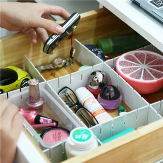 Adjustable Drawer Dividers for Organizing Drawers and Accessories (4 Pieces)