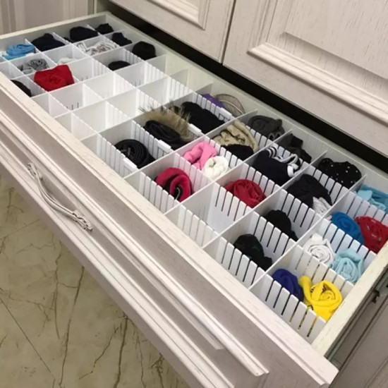 Adjustable Drawer Dividers for Organizing Drawers and Accessories (4 Pieces)