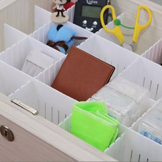 Adjustable Drawer Dividers for Organizing Drawers and Accessories (4 Pieces)