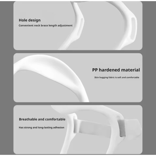 White Neck Brace with Adjustable Hole Design and PP Hardened Material White neck brace with hole design for length adjustment made of PP hardened material