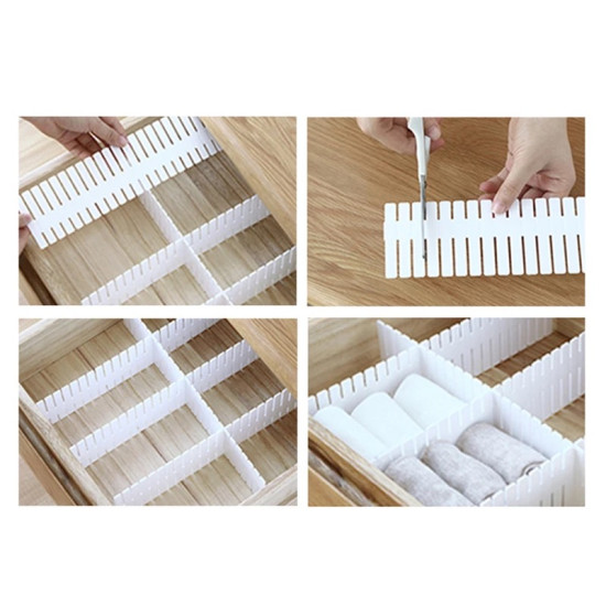 Adjustable Drawer Dividers for Organizing Drawers and Accessories (4 Pieces)