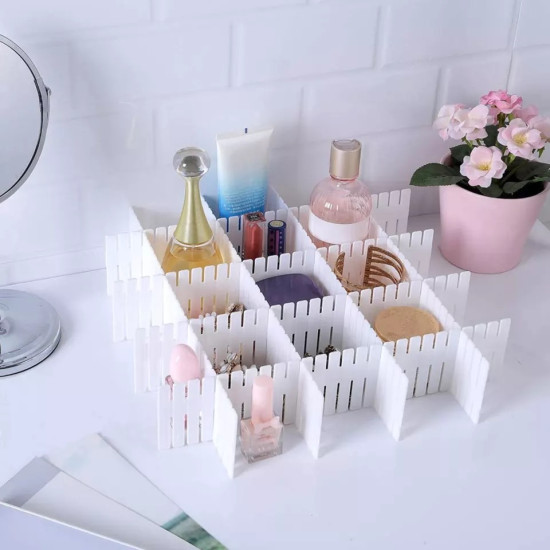 Adjustable Drawer Dividers for Organizing Drawers and Accessories (4 Pieces)