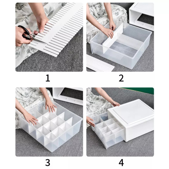 Adjustable Drawer Dividers for Organizing Drawers and Accessories (4 Pieces)