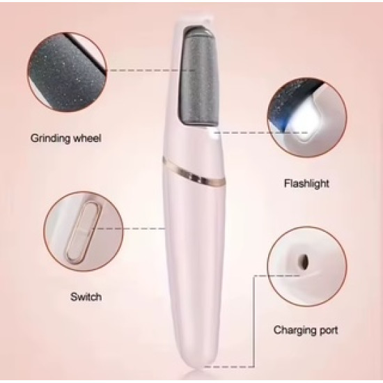 Rechargeable Electric Foot Grinder – Callus Remover with Replaceable Head and Built-in LED Light
